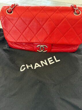 Authentic Chanel flap Two-Toned baguette-style handbag